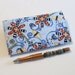 Polka Dot Garden in Blue Checkbook Cover for Duplicate Checks with Pen Holder