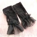 Crystal Ball Gloves Fingerless Halloween Fortune Teller Black Chffon Gothic Ruffled Stretch Teens, Juniors, Womens Fashion Arm Warmers