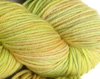 March Hare hand dyed worsted weight yarn, 4ply superwash merino, 100g 220yds - Horned Melon 2