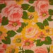 Vintage Floral Pink & Yellow Vintage Linen Fat Quarter