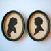 Sister and Brother - Vintage Pair of Papercut Silhouettes