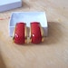 Avon 1980s Red and Gold tone Enameled Post Earrings was 5.99