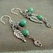 Tibetan Turquoise Charm Earrings, Sterling Silver Ear-wires, Handmade Jewelry