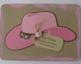 Cowgirl Birthday Invitation - Set of 8