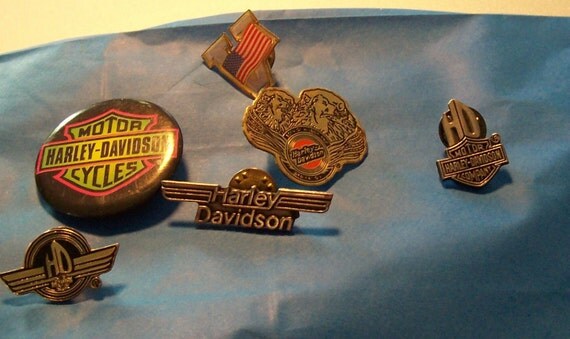 Vintage Harley Davidson Biker Pins