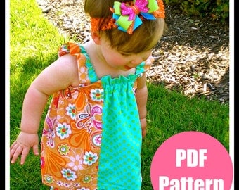 Girls Dress Pattern, Baby Dress Pattern, Sewing Patterns, PDF Sewing Patterns, Easy Sewing PDF Patterns, 12m-8 "Bella Dress"