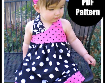 Girls Dress Pattern, PDF Sewing Pattern, Easy Sewing PDF Patterns for Beginners, 12m-5t, "The Avery Dress"