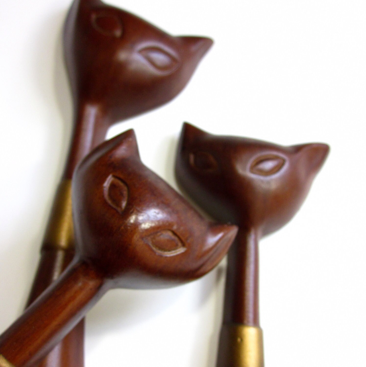 Kitschy Metal Sexton Cat Wall Hangings 60s