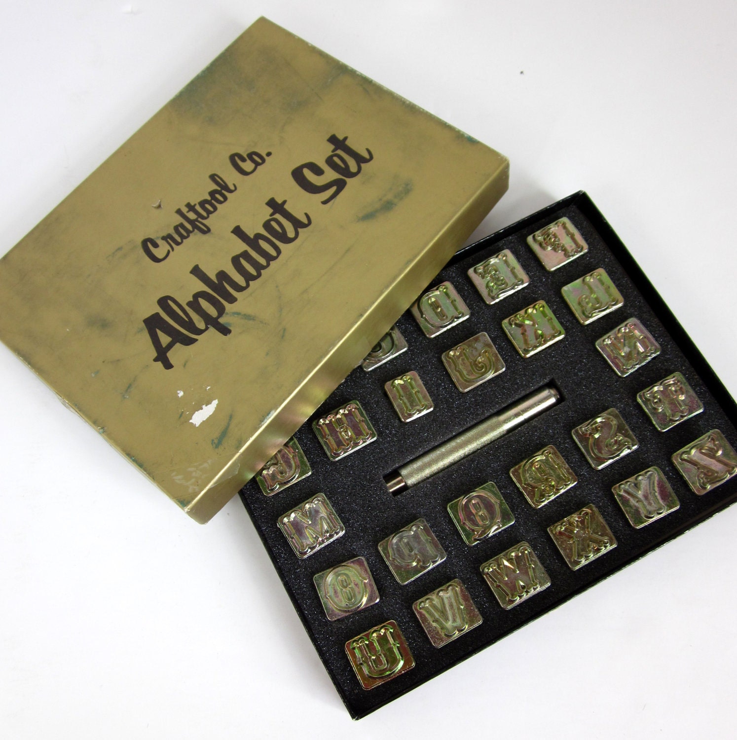 Vintage Craftool Alphabet Leather Stamping Set Complete in