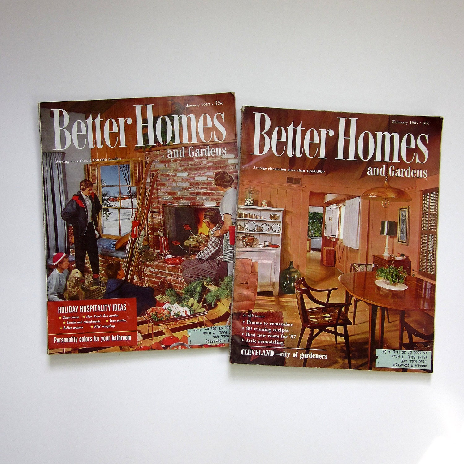 Better Homes and Gardens Magazine 1957 / 2 Issues featuring