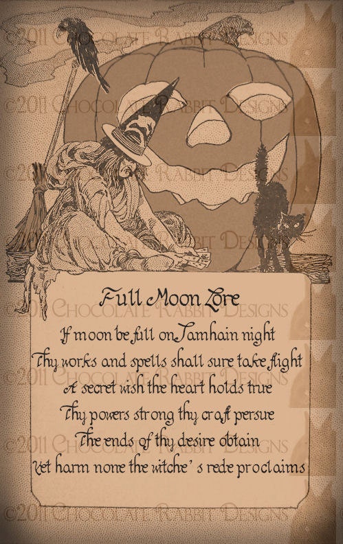 INSTANT DOWNLOAD Halloween Witch Spell Cards Digital Collage