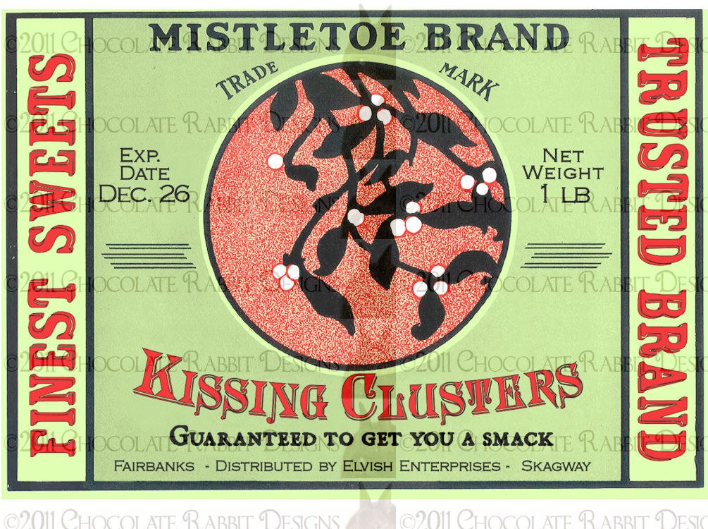 Christmas Candy Label Vintage Style Digital Download Printable