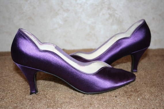 SALE Bright purple dyed formal  dress  shoes  heels  with