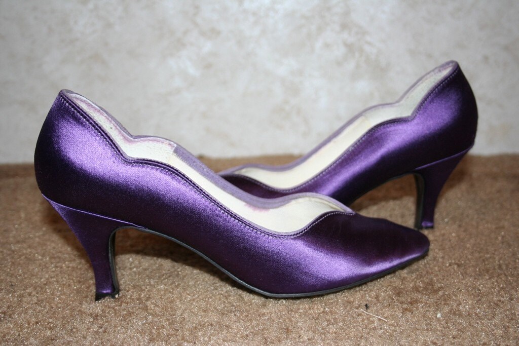 purple dress and heels