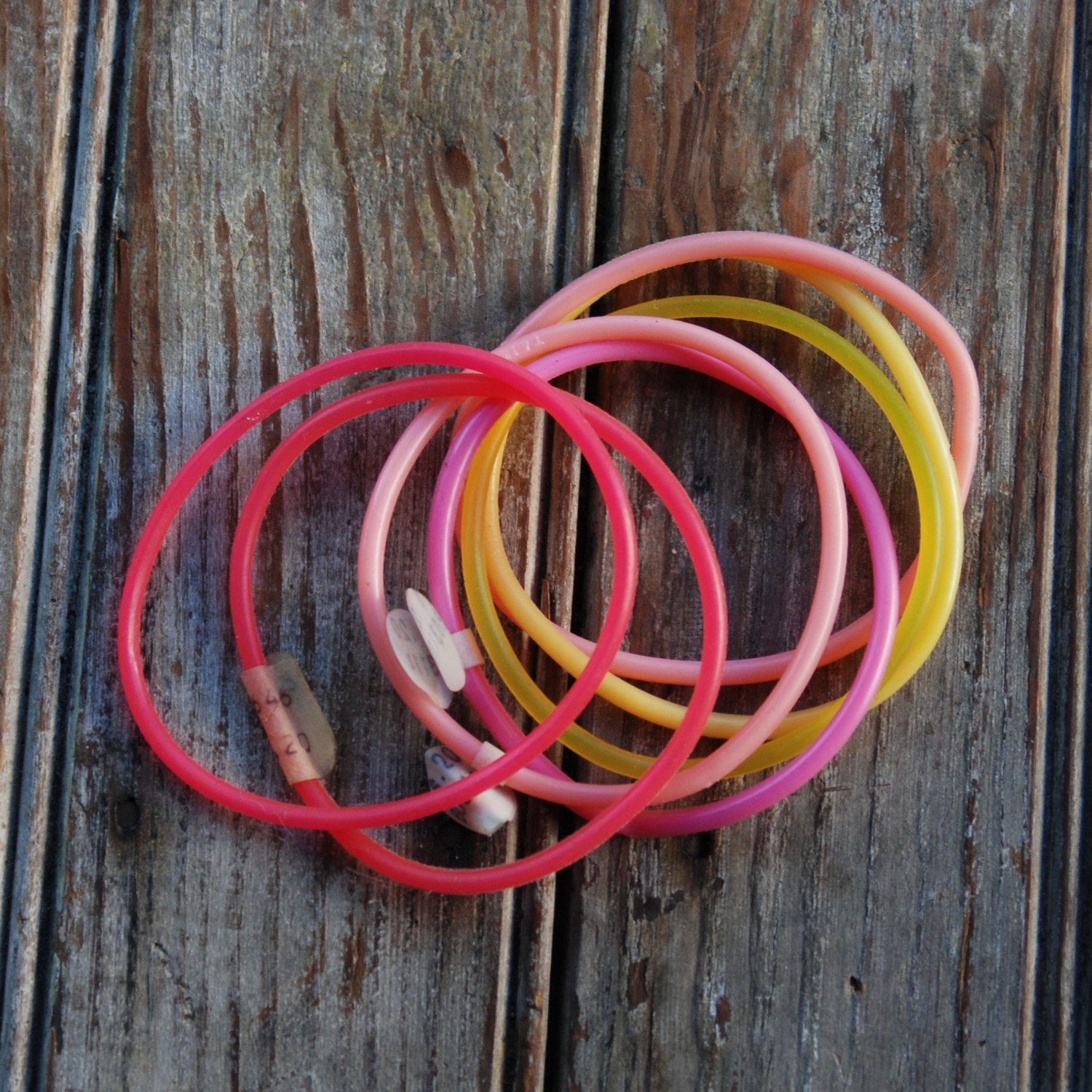 twenty 80s Pastel Rainbow Jelly Bracelets