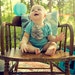 Infant Girl Onesie, Grey Fabric Cluster On Teal Blue, Hand Dyed, Newborn To Toddler, Embellished