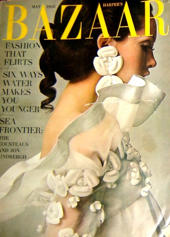 Items similar to Vintage Harper's Bazaar Fashion Magazine, May 1968