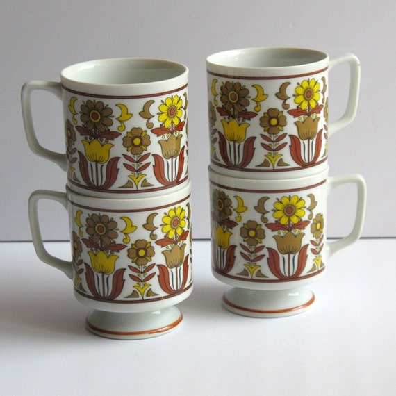 Vintage Stackable Coffee Cups