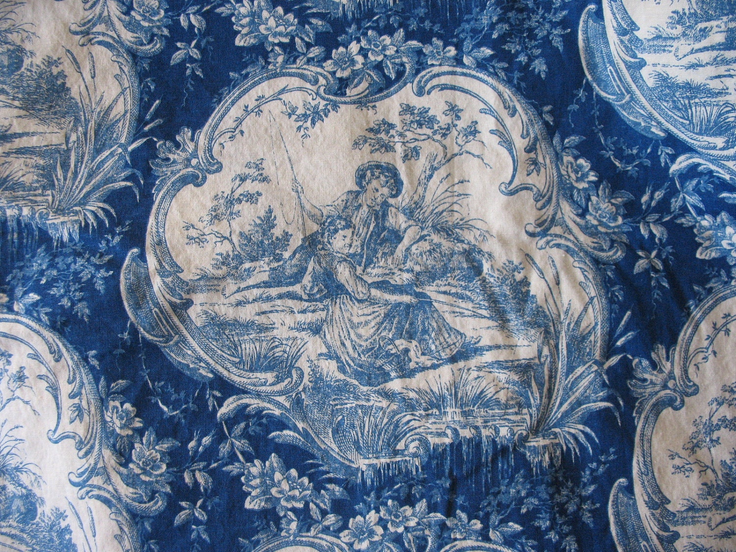 Blue Toile Fabric