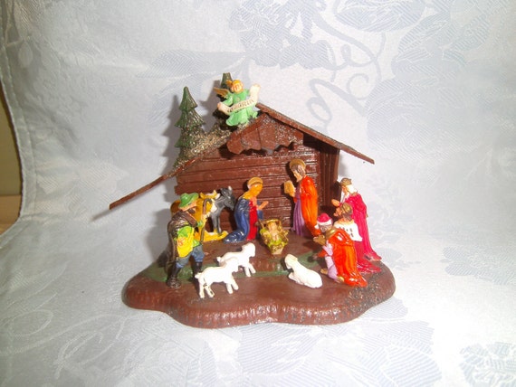 Vintage 1950's 1960's Miniature Plastic Nativity by InTheDay