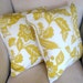 16 x 16 inch Yellow Bird and Floral Print Pillow Cover