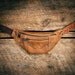 Handcrafted TAN leather fanny pack - laser etched pistols - hand etched belt - Southwest lining - OOAK