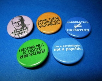 Psychology Geek Pinback Button Set (or Magnets)