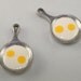 2 Eggs Over Easy 2 Pewter Frying Pan Charms (31009)