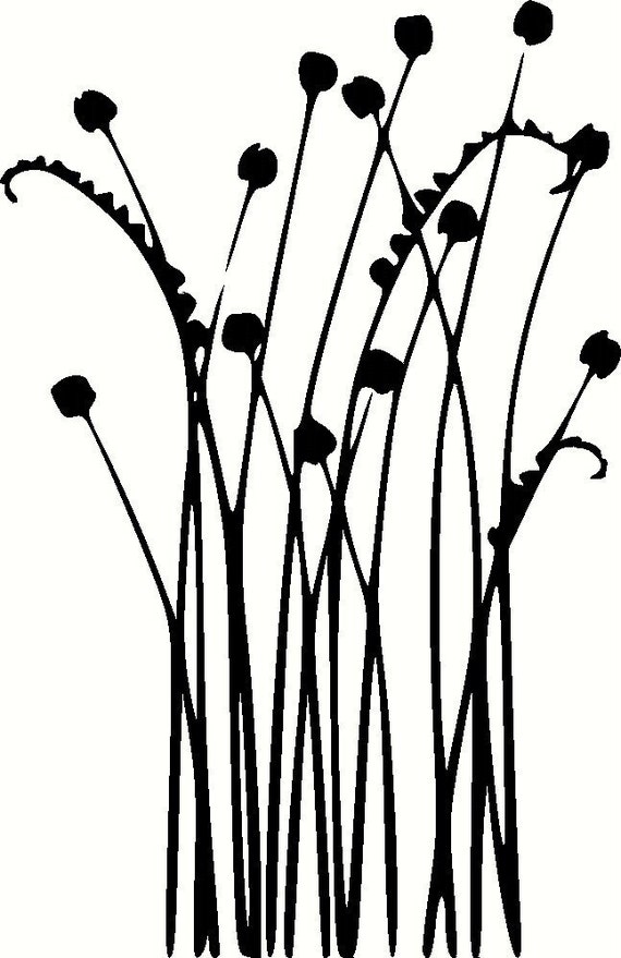 Tall Grass Meadow vinyl wall decal graphic wall by FreckledHound