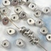 60 Free Form Giant Heishi Silver Spacer Beads - (P103)