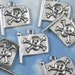 A Hoy - 8 Skull & Crossbones Pirate Flag Silver Charms - Jolly Roger (P283)
