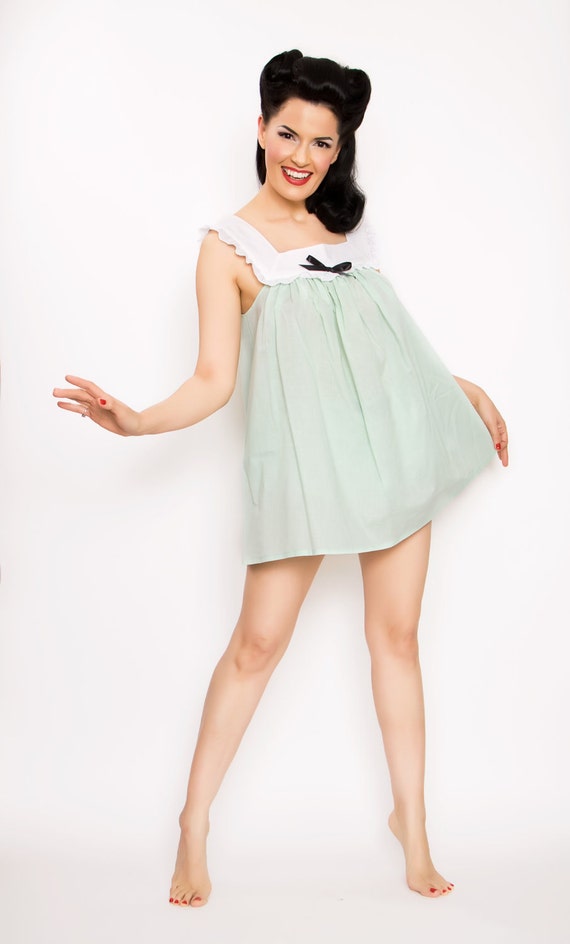 1950s Cotton Babydoll Nightie Top Only Eva