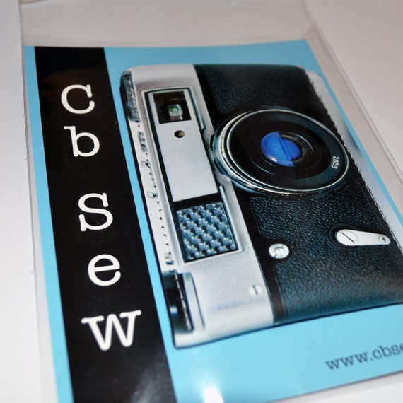 Business Card Case Retro Camera Black Silver Wallet Debit