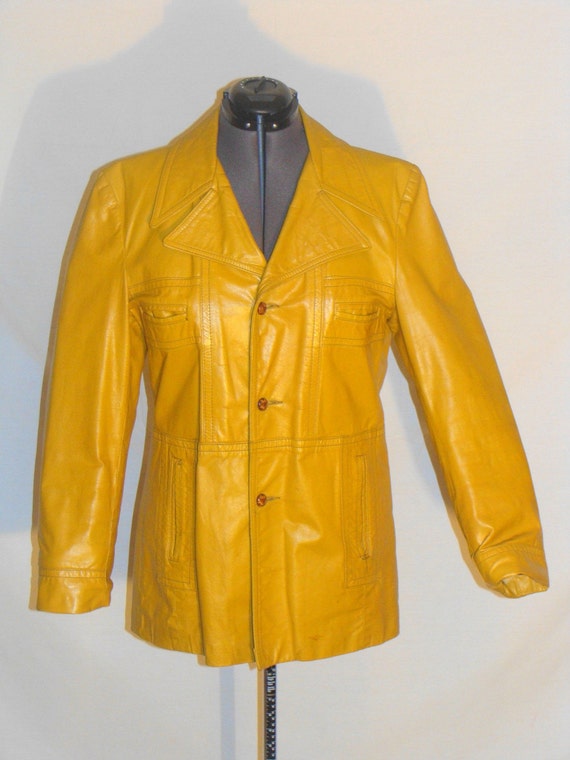 Vintage Mustard color Leather Jacket by VintageConnoisseur on Etsy