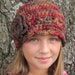 SALE Girls Teens Womens Hat, Winter Beanie, Flower, Gold, Red, Brown, Wool, Birthday gifts, Gifts for Girls,JE63BFALL