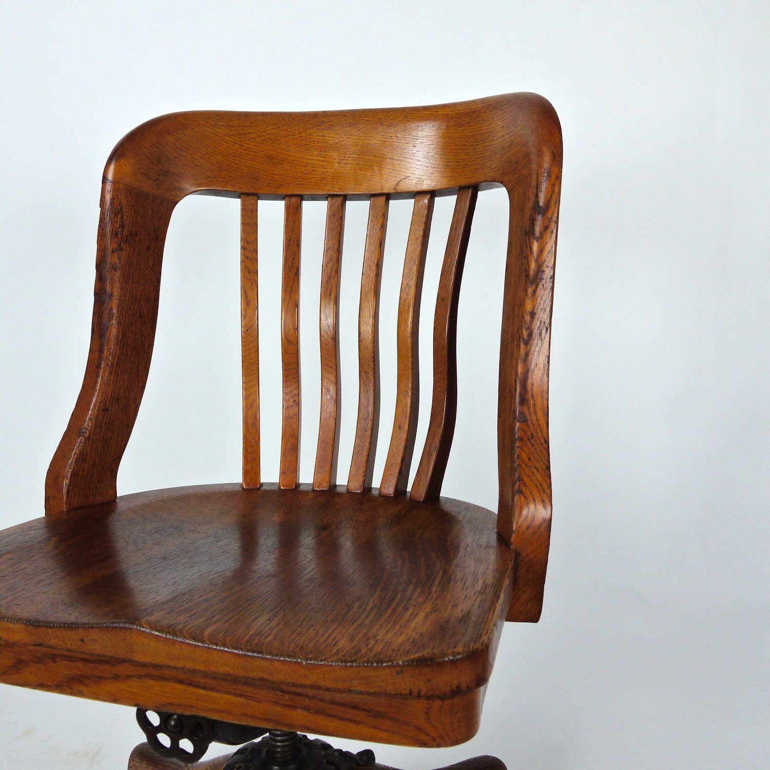 Antique Milwaukee Chair Co Oak Deco Desk Office Library Swivel