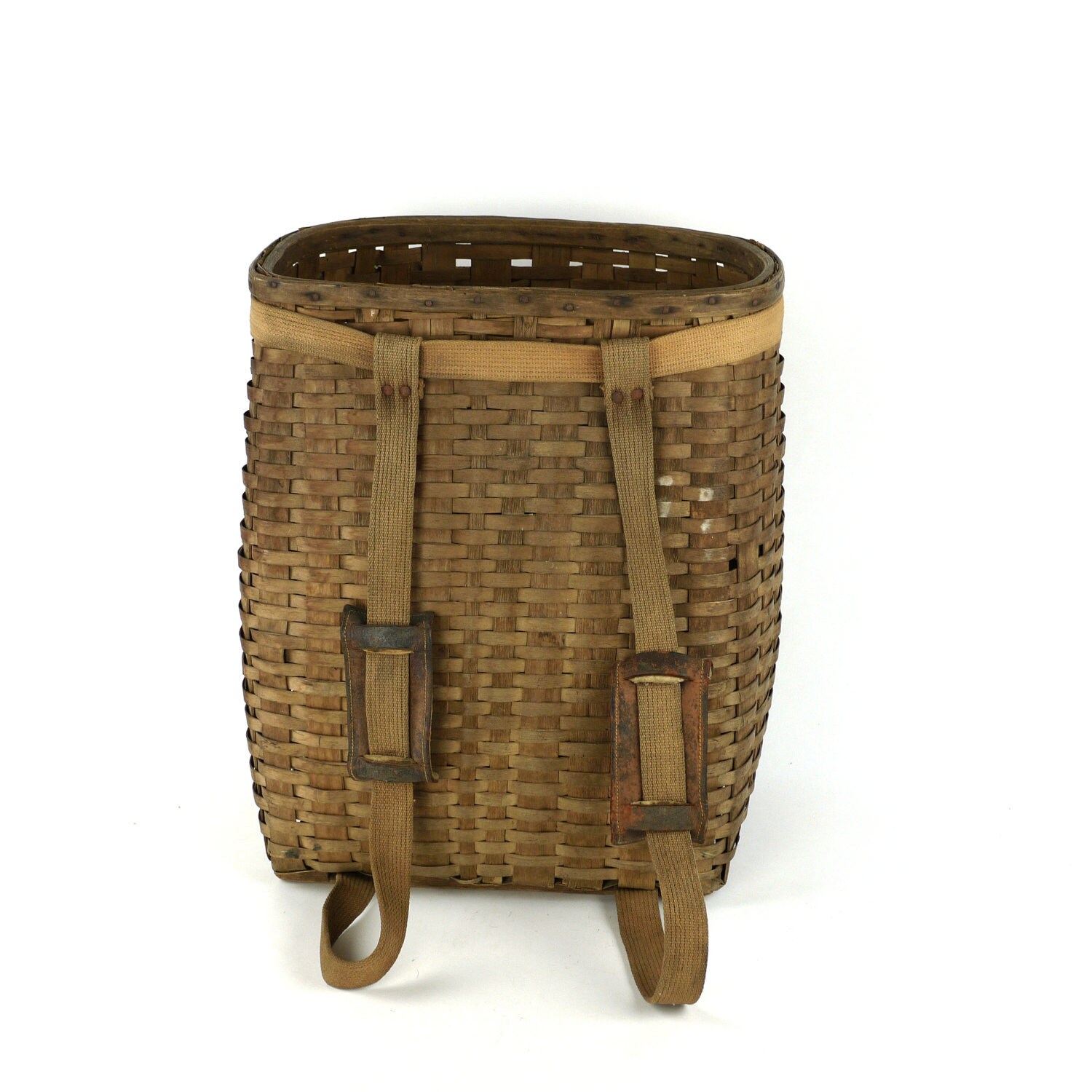 Vintage L.L. Bean Trapper Basket 1930's Adirondack