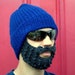 blue bearded stocking hat - L/XL
