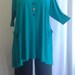Coco and Juan Lagenlook Plus Size Top Peacock Green Knit Trapeze Tunic Size 1 (fits 1X/2X) Bust 51 inches