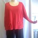 Coco and Juan Lagenlook Plus Size Top Cherry Red Knit tunic top Size 2 Bust 61 inches