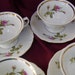 Vintage Moss Rose Tea Cups and Saucers Set of 4