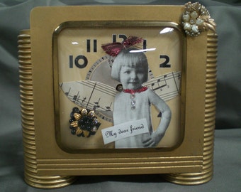 My Dear Friend Repurposed Vintage Clock