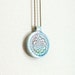 Lotus flower necklace blue buddhist clay mandala pendant