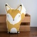 CLEARANCE: Yellow Fox Pillow Nursery Decor, Home Decor