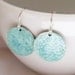 aqua moon blue enameled circle earrings in sterling silver