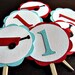 Little Red Wagon Party - Cupcake Toppers - Set of 24