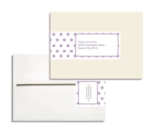 Envelope wrap address label A7 Printable Editable in Polka Dot