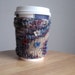 Steel Blue Multicolour with Flowers Coffee Cup Cozy Vegan Yarn