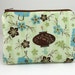 Zipper Pouch -Ready to Ship - Gadget Case - Coin Purse - Green and Brown Asian Print