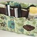 Purse Organizer Insert- Green /Brown Asian Print- Medium- See listing for zipper pouch to match/Great Gift
